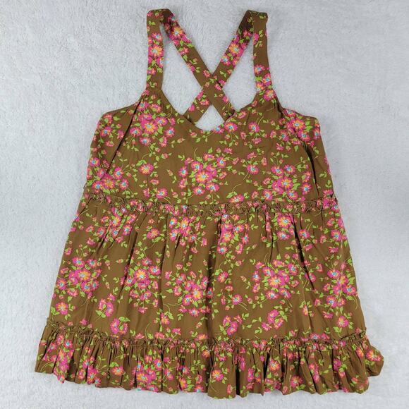 Matilda Jane Brilliant Daydream On A Whim Floral Racerback Tank Blouse - Picture 1 of 7